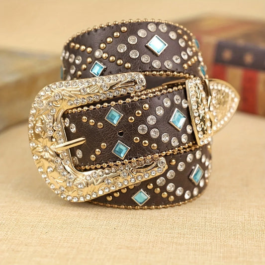 Cinto-Country-Feminino-Strass-Azul-Cobalto-Boho-1