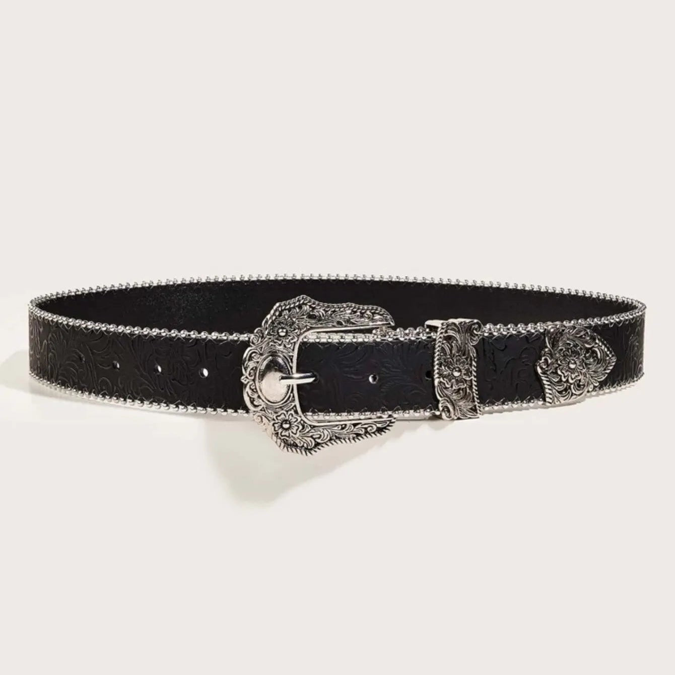 Cinto Country Feminino Cowgirl com Fivela Metal Entalhada
