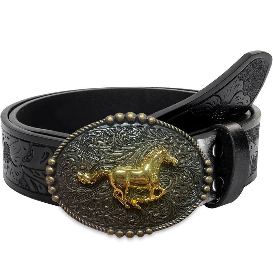Cinto Country Feminino Fivela Cavalo Galopando Retrô