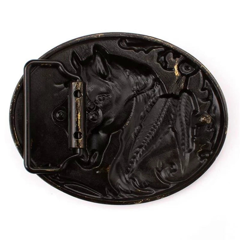 Cinto Country Feminino Couro Fivela Dourada Cabeça de Cavalo