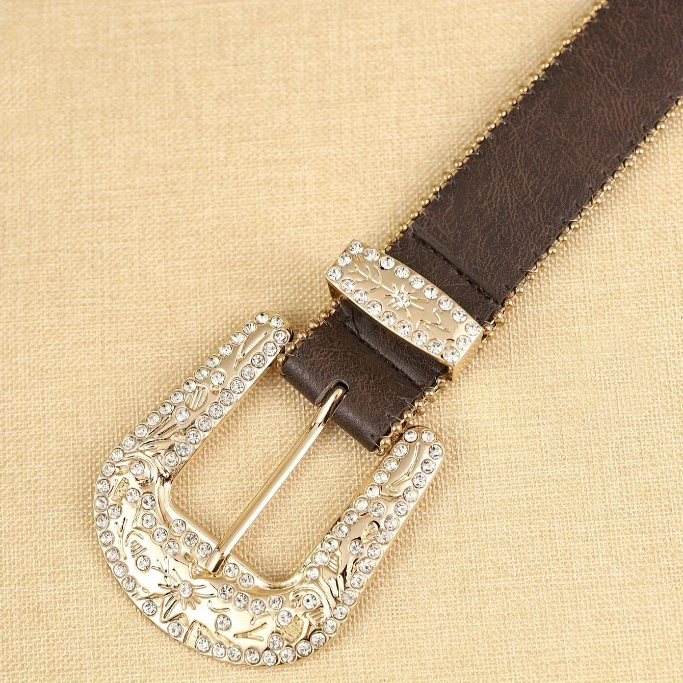 Cinto Country Feminino Strass Azul Cobalto Boho