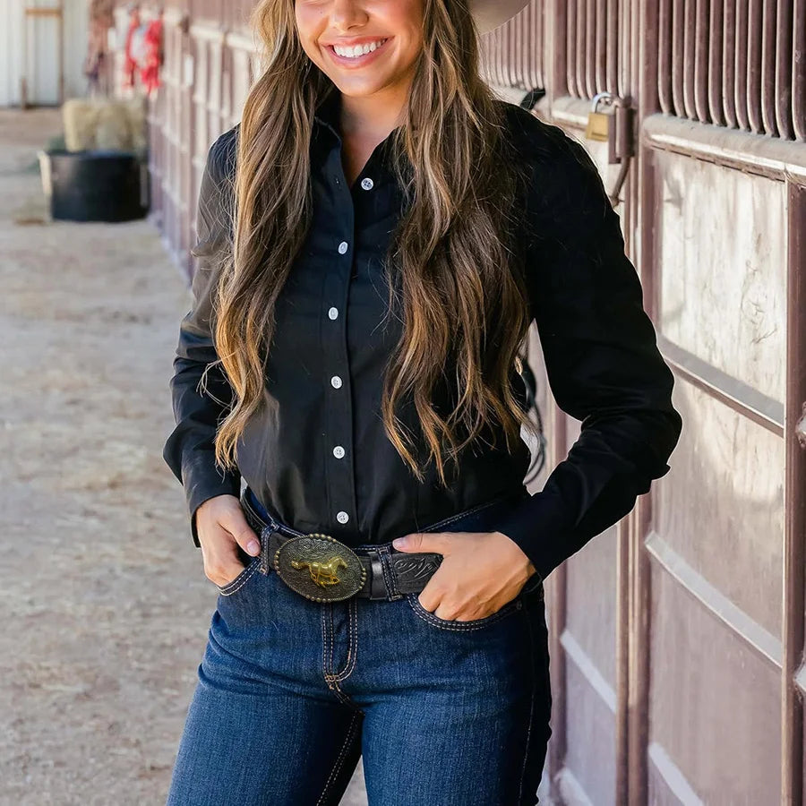 Cinto Country Feminino Fivela Cavalo Galopando Retrô