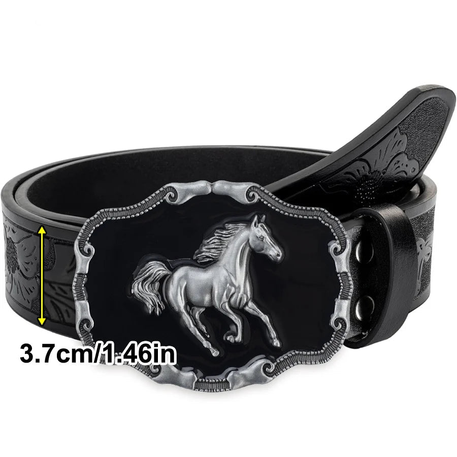 Cinto Country Feminino Fivela Cavalo Selvagem Retrô