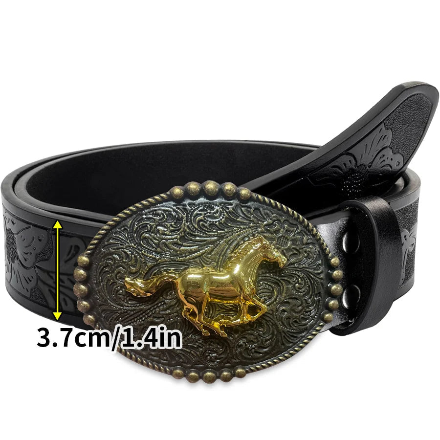 Cinto Country Feminino Fivela Cavalo Galopando Retrô